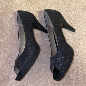 Sparkly black heels